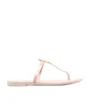 Tory Burch Roxane Jelly Logo-plaque Slides In Nude