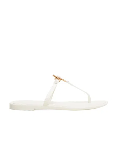 Tory Burch Roxane Jelly Logo-plaque Slides In White