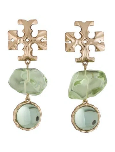 Pre-owned Tory Burch Roxanne Double Drop Clip-on Earrings In Multi