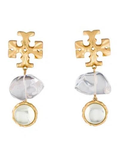 Pre-owned Tory Burch Roxanne Double Drop Clip-on Earrings In Multi