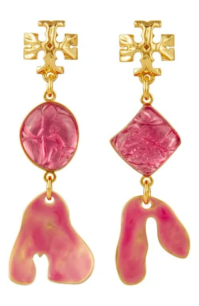 Tory Burch Roxanne Double Drop Earrings In Multi