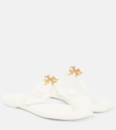 Tory Burch Roxanne Jelly Rubber Thong Sandals In Ivory / Gold