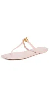 Tory Burch Roxane Jelly Logo-plaque Slides In Meadowsweet/gold