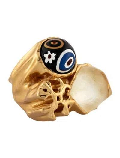 Pre-owned Tory Burch Roxanne Statement Cocktail Ring In Multicolor