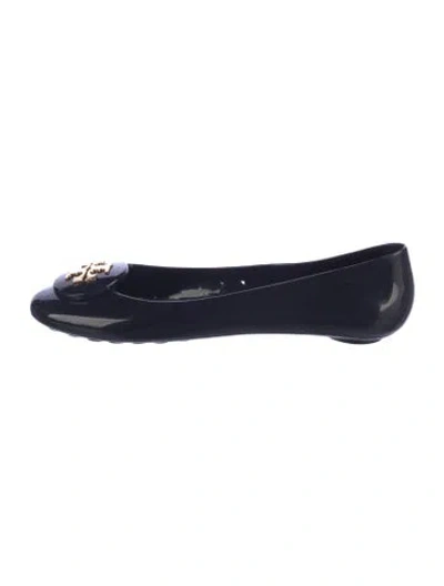 Pre-owned Tory Burch Rubber Ballet Flats In Blue