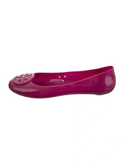 Pre-owned Tory Burch Rubber Ballet Flats In Purple
