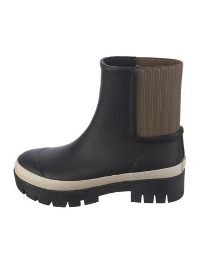 Pre-owned Tory Burch Rubber Chelsea Boots In Blue