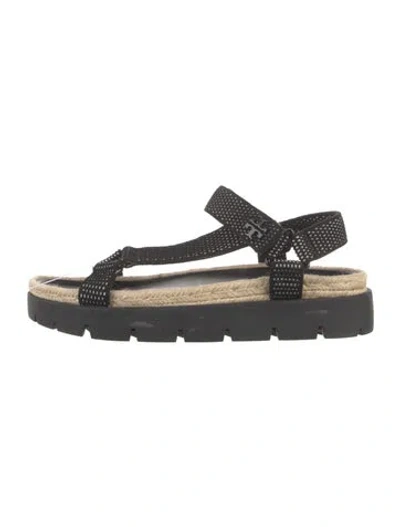 Pre-owned Tory Burch Rubber Espadrilles In Black