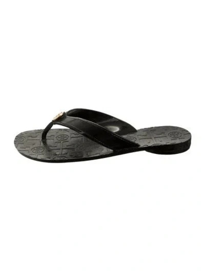 Pre-owned Tory Burch Rubber Flats In Black