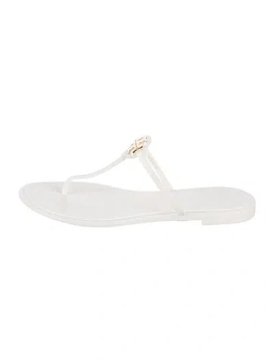 Pre-owned Tory Burch Rubber Flats W/ Tags In White