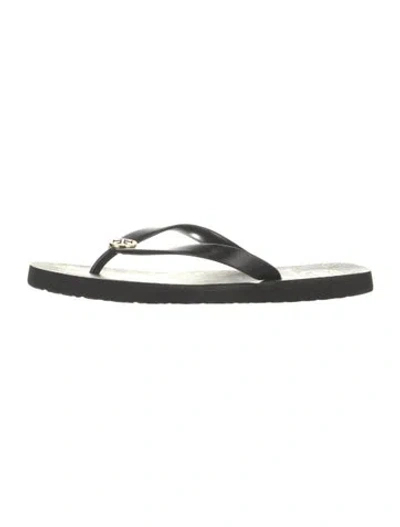 Pre-owned Tory Burch Rubber Flip Flops In Black
