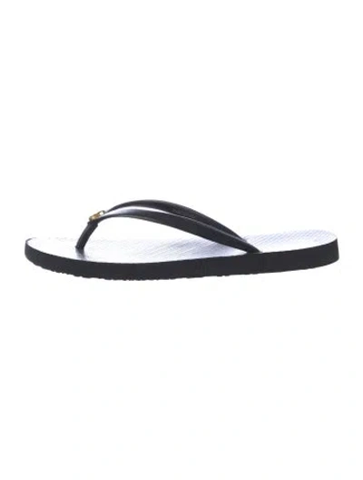 Pre-owned Tory Burch Rubber Flip Flops In Black