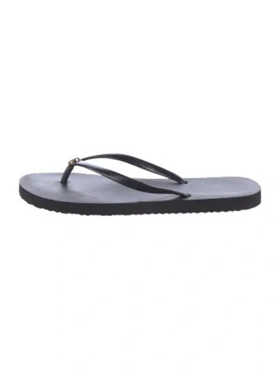 Pre-owned Tory Burch Rubber Flip Flops In Black