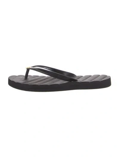 Pre-owned Tory Burch Rubber Flip Flops In Black