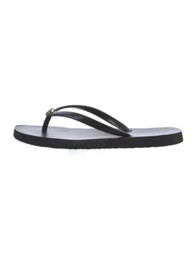 Pre-owned Tory Burch Rubber Flip Flops In Black