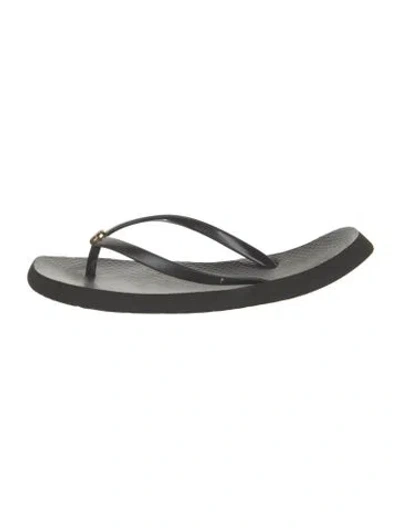 Pre-owned Tory Burch Rubber Flip Flops In Black