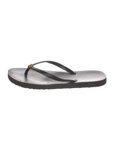 Pre-owned Tory Burch Rubber Flip Flops In Black
