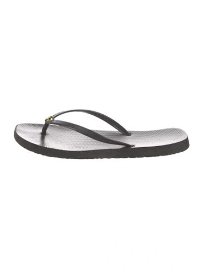 Pre-owned Tory Burch Rubber Flip Flops In Black