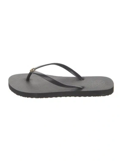 Pre-owned Tory Burch Rubber Flip Flops In Black