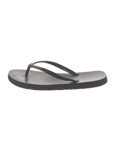 Pre-owned Tory Burch Rubber Flip Flops In Black