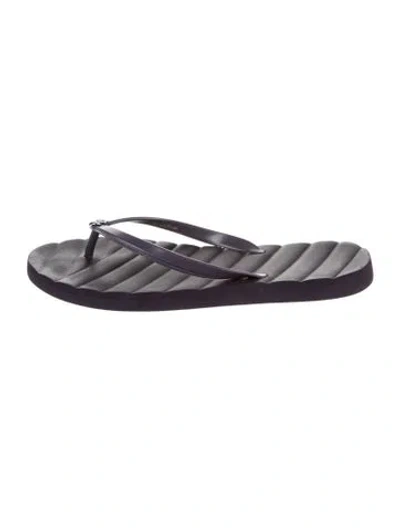 Pre-owned Tory Burch Rubber Flip Flops In Black