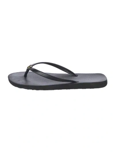 Pre-owned Tory Burch Rubber Flip Flops In Black