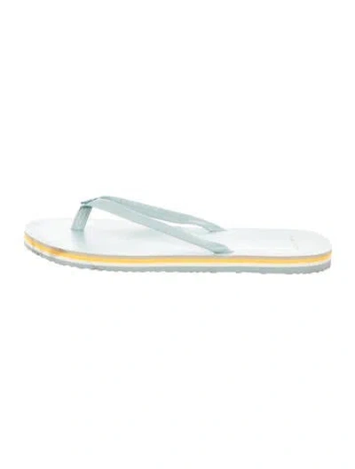 Pre-owned Tory Burch Rubber Flip Flops In Blue