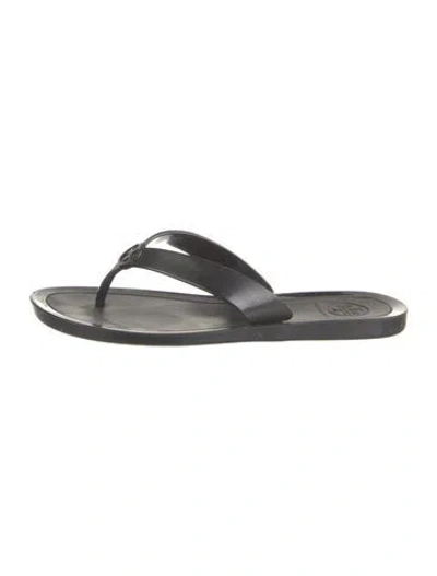 Pre-owned Tory Burch Rubber Flip Flops In Blue