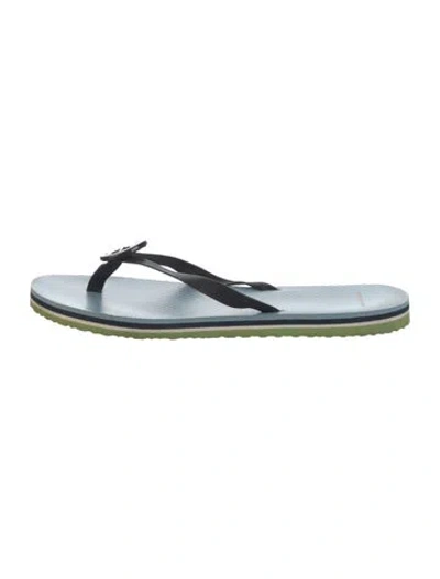 Pre-owned Tory Burch Rubber Flip Flops In Blue