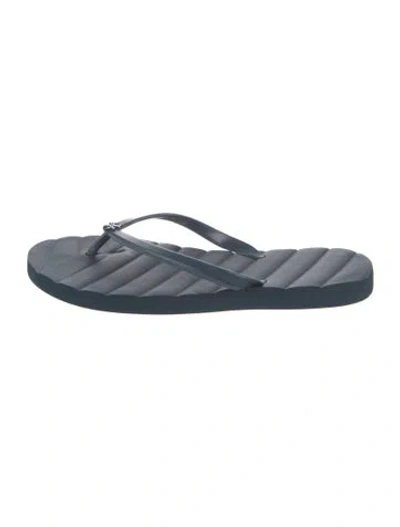 Pre-owned Tory Burch Rubber Flip Flops In Blue