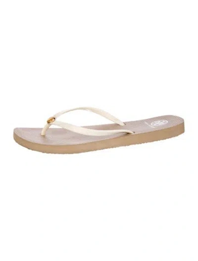 Pre-owned Tory Burch Rubber Flip Flops In Brown