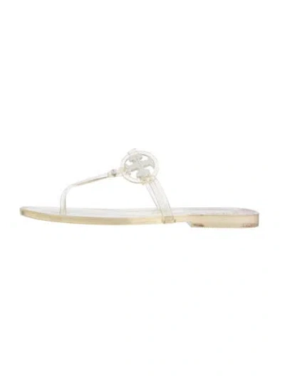 Pre-owned Tory Burch Rubber Flip Flops In Clear