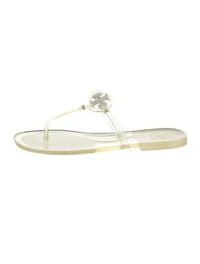 Pre-owned Tory Burch Rubber Flip Flops In Clear