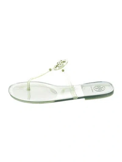 Pre-owned Tory Burch Rubber Flip Flops In Green