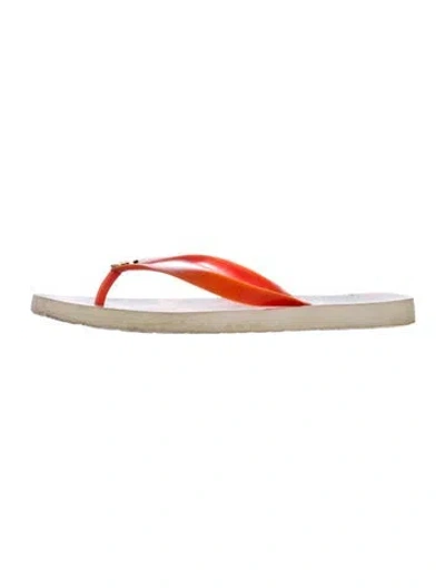 Pre-owned Tory Burch Rubber Flip Flops In Multi