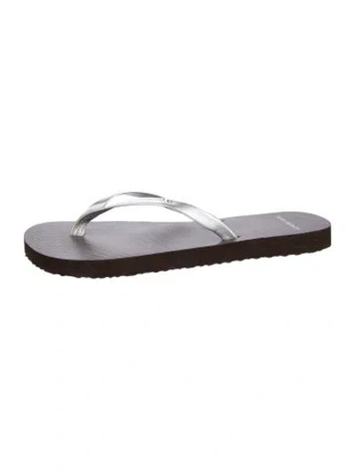 Pre-owned Tory Burch Rubber Flip Flops In Multi
