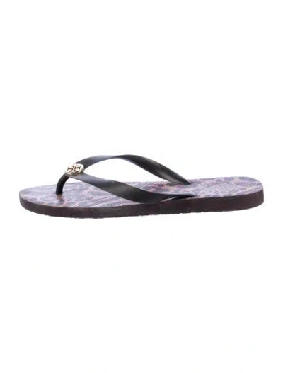 Pre-owned Tory Burch Rubber Flip Flops In Multi