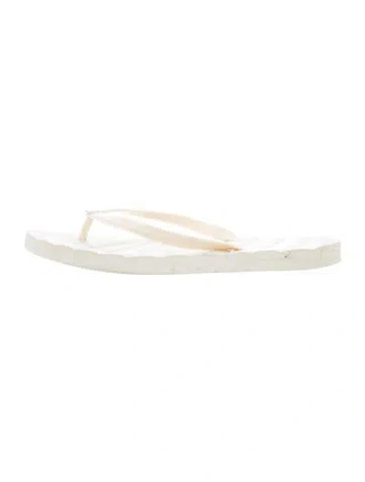 Pre-owned Tory Burch Rubber Flip Flops In Neutrals