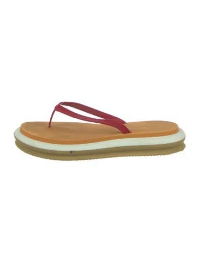 Pre-owned Tory Burch Rubber Flip Flops In Orange
