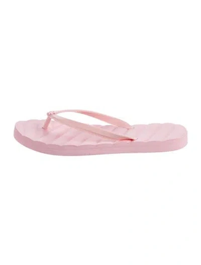 Pre-owned Tory Burch Rubber Flip Flops In Pink