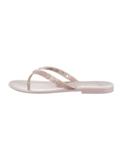 Pre-owned Tory Burch Rubber Flip Flops In Pink