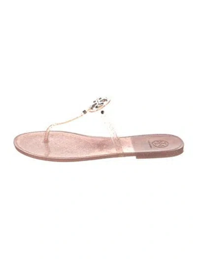 Pre-owned Tory Burch Rubber Flip Flops In Pink