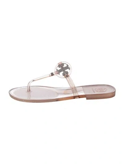 Pre-owned Tory Burch Rubber Flip Flops In Purple