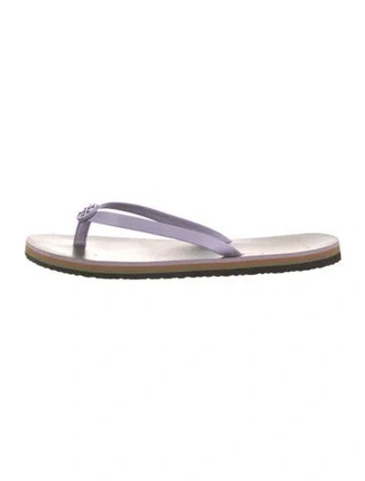 Pre-owned Tory Burch Rubber Flip Flops In Purple