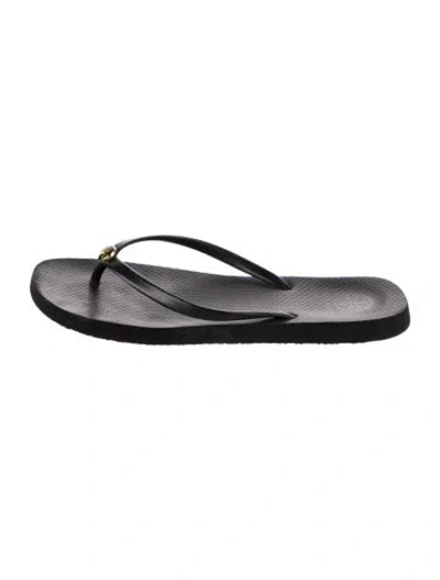 Pre-owned Tory Burch Rubber Flip Flops In Silver