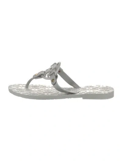Pre-owned Tory Burch Rubber Flip Flops In White