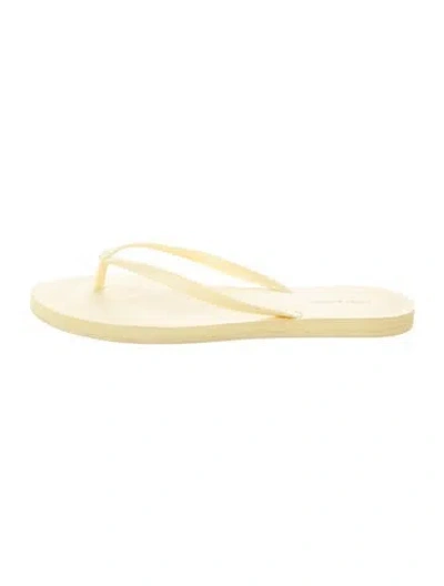 Pre-owned Tory Burch Rubber Flip Flops In Yellow