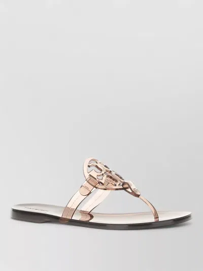 Tory Burch Rubber Miller Flat Sole Open Toe Sandals In Gold