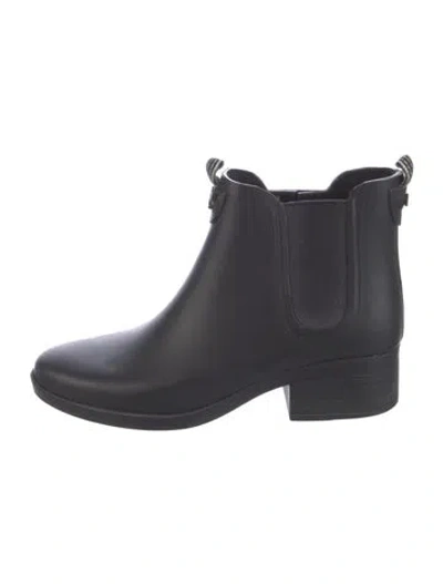Pre-owned Tory Burch Rubber Rain Boots In Blue