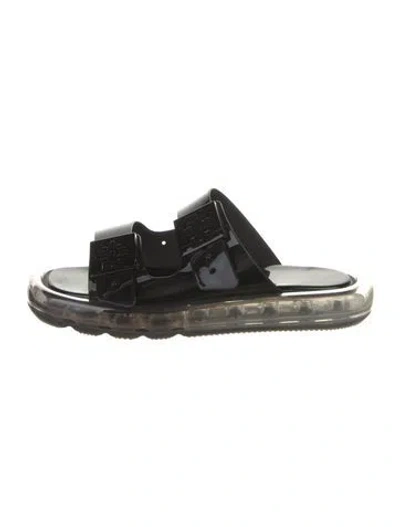 Pre-owned Tory Burch Rubber Slides In Black